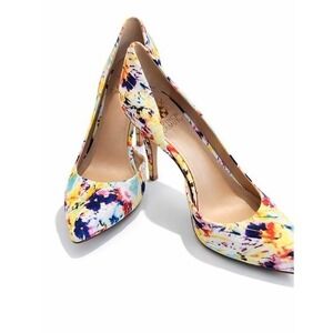 Vince Camuto Women's Pointed Toe DOrsay Heels Multi Color Floral Print Size 7 M
